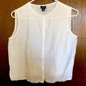 Eileen Fisher Button Up Italian Linen Tank